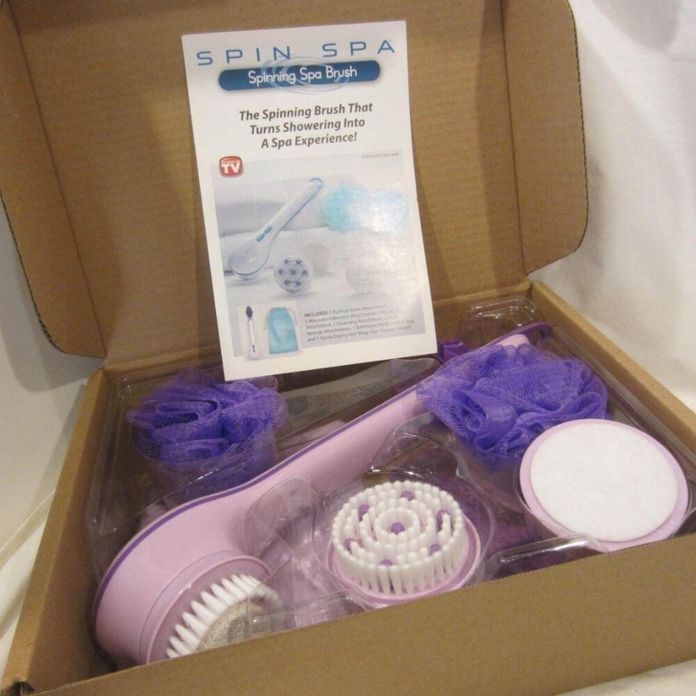 SPIN SPA Spinning Spa Brush set Purple NEW IN BOX